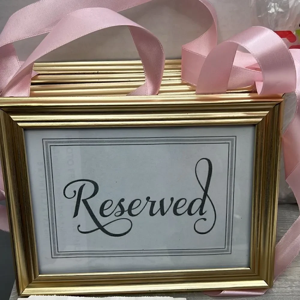 Bundle of Wedding supplies frames bags aisle bows welcome bags